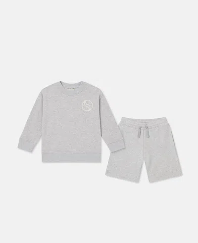Stella Mccartney S-wave Logo Sweatshirt And Sweatpants Set In Gray
