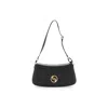 Stella Mccartney S-wave Logo Plaque Fold-over Shoulder Bag In Black