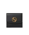 Stella Mccartney S-wave Small Flap Wallet In Black