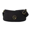 Stella Mccartney S-wave Logo Plaque Fold-over Shoulder Bag In Black