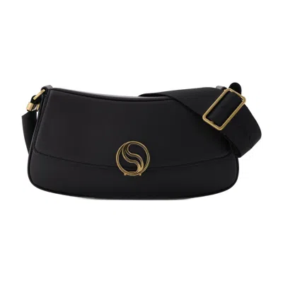 STELLA MCCARTNEY S WAVE SMALL HOBO BAG STELLA MCCARTNEY BLACK LEATHER VEGAN