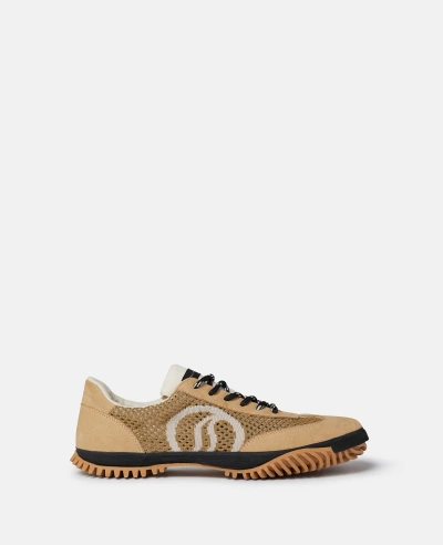 Stella Mccartney S-wave Sport Mesh Panelled Trainers In Pecan Brown