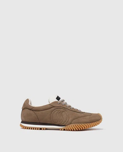 Stella Mccartney S-wave Sport Paneled Sneakers In Brown