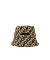 Stella Mccartney S Wave Woven Straw Logo-patch Bucket Hat In Black