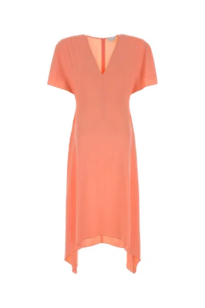 Stella Mccartney Salmon Satin Dress In Pink