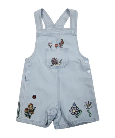 Stella Mccartney Kids' Salopette Denim Ricami In Blue