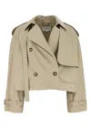 Stella Mccartney Sand Cotton Trench Coat In Brown