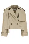 Stella Mccartney Sand Cotton Trench Coat In Neutral