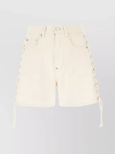 STELLA MCCARTNEY SAND DENIM LACE-UP SHORTS