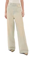 Stella Mccartney Sand Overdyed Wide Leg Jeans In Send Denim Overdyed