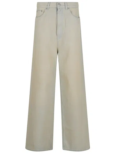 Stella Mccartney Sand Overdyed Wide Leg Jeans In Send Denim Overdyed