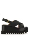 Stella Mccartney Black Elyse Platform Heeled Sandals In Black