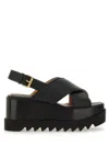 Stella Mccartney Black Elyse Platform Heeled Sandals In Black