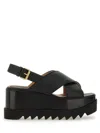 Stella Mccartney Black Elyse Platform Heeled Sandals In Black