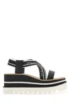 Stella Mccartney Womens Criss-cross Knit Platform Sandals In Multicolor