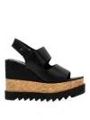 Stella Mccartney Sneak-elyse Wedge Sandals In Black