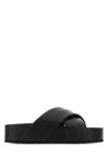 Stella Mccartney Logo-strap Flatform Sandals In Black