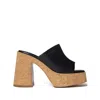 Stella Mccartney Eco-friendly Square Open Toe Cork Platform Heels In Black