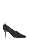 Stella Mccartney Square-toe Lace Stiletto Pumps In Black