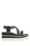 Stella Mccartney Womens Criss-cross Knit Platform Sandals In Multicoloured