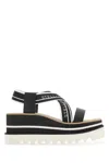 Stella Mccartney Womens Criss-cross Knit Platform Sandals In Multicoloured