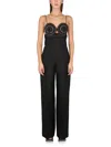 Stella Mccartney Broderie Anglais Flared-leg Jumpsuit In Black