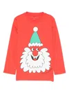 Stella Mccartney Santa-face Long-sleeve T-shirt In Red