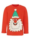 Stella Mccartney Santa-face Long-sleeve T-shirt In Red