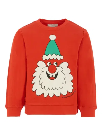 Stella Mccartney Kids' Santa-face Sweatshirt In Red