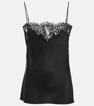 Stella Mccartney Women's Sleeveless Lace Satin Top In Black
