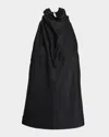 Stella Mccartney Satin Backless Cowl Halter Top In Black
