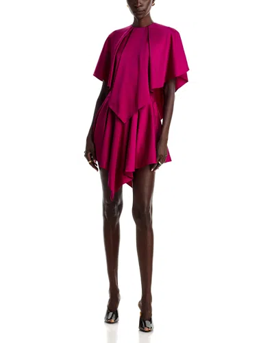 Stella Mccartney Gathered Tiered Satin Midi Dress In Pink