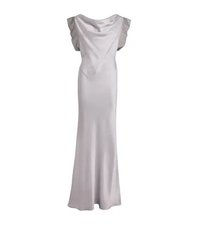 Stella Mccartney Satin Crystal-embellished Gown In Yellow