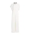 Stella Mccartney Satin Crystal Embellished Jumpsuit In White