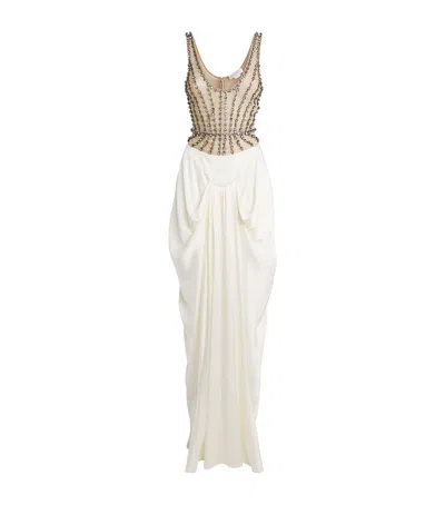 Stella Mccartney Satin Crystal Maxi Dress