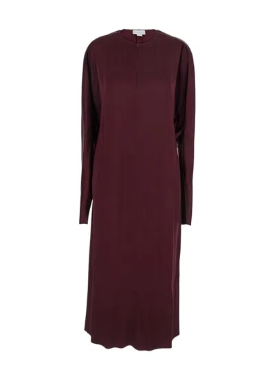 Stella Mccartney Satin Cutout Detail Gown In Burgundy