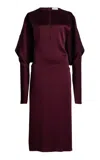 Stella Mccartney Evening Dress With Cut-out Details In Satin In Burgundy