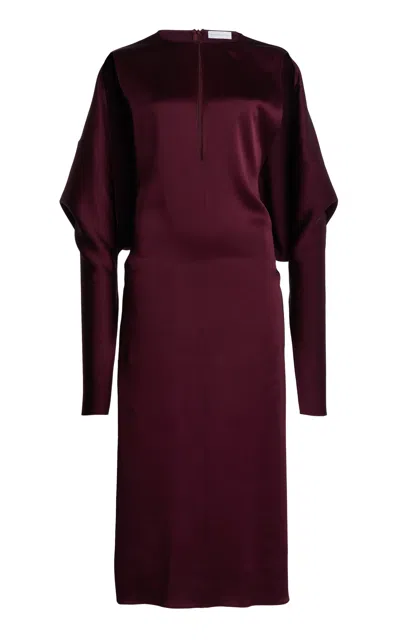 Stella Mccartney Satin Cutout Detail Gown In Burgundy