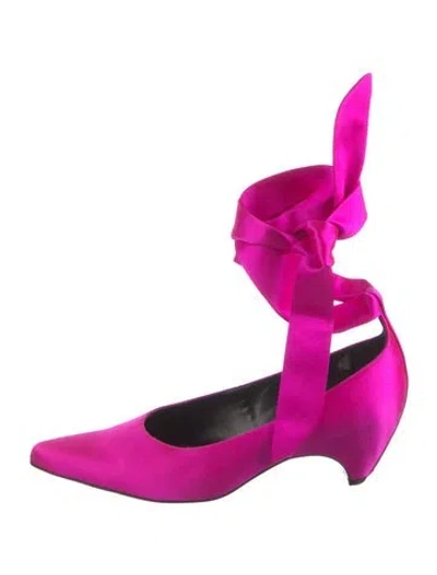 Pre-owned Stella Mccartney Satin D'orsay Pumps In Pink