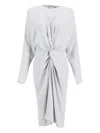 Stella Mccartney Womens Pearl Blue Twisted Long-sleeves Woven Midi Dress In White