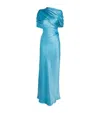 Stella Mccartney Satin Draped Gown In Blue