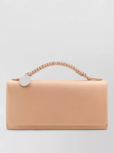 Stella Mccartney Satin Falabella Shoulder Bag Rectangular Top Handle In Neutral