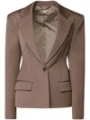 Stella Mccartney Sculpted Single-breasted Blazer In Brown