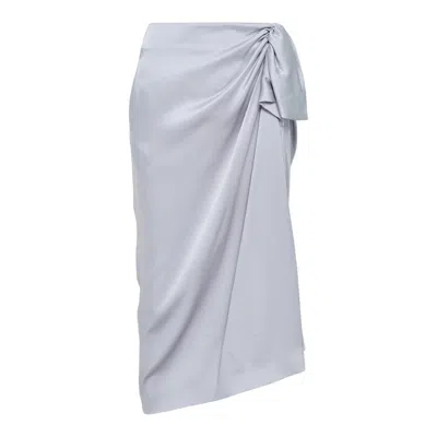 Stella Mccartney Satin Gathered Skirt In Blue