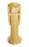 Stella Mccartney Satin Gown In Yellow