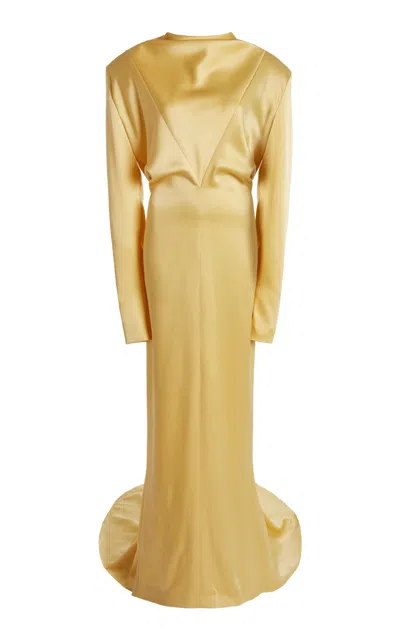 Stella Mccartney Satin Gown In Yellow