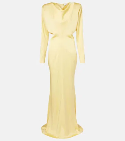 Stella Mccartney Satin Gown In Yellow