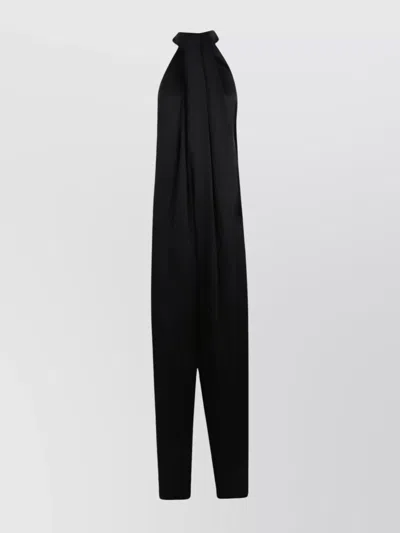 Stella Mccartney Satin Halterneck Crossover Panel Jumpsuit