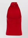 Stella Mccartney Satin Halterneck Sleeveless Draped Top In Red