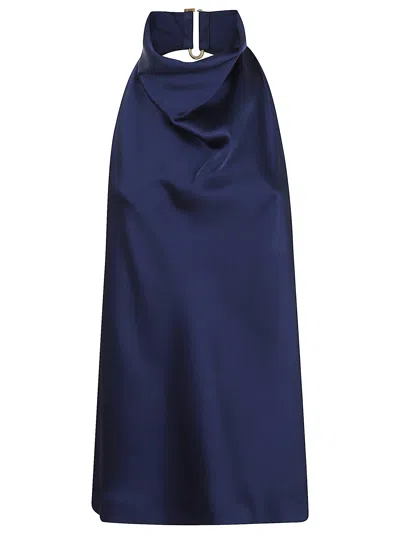 Stella Mccartney Draped Halterneck Top In Blue